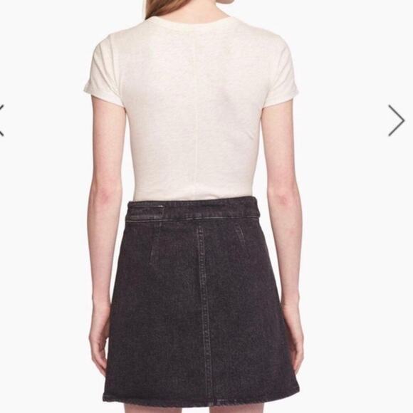 Rag & Bone Isabel Zip-Front Black Denim Mini Skirt Size 6 - Picture 3 of 7